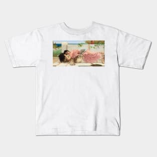 When the Heart is Young by John William Godward Kids T-Shirt